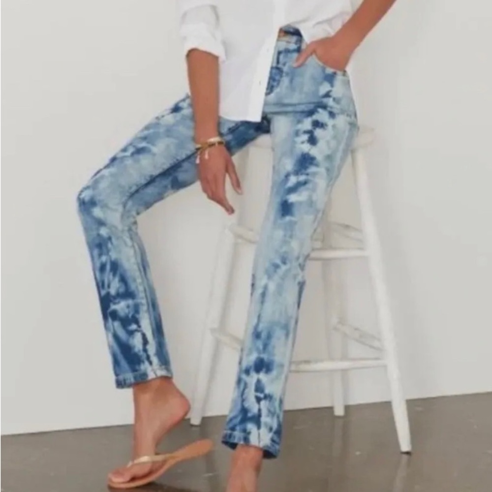 Anthropologie Blue Tie-Dye Boyfriend Jeans